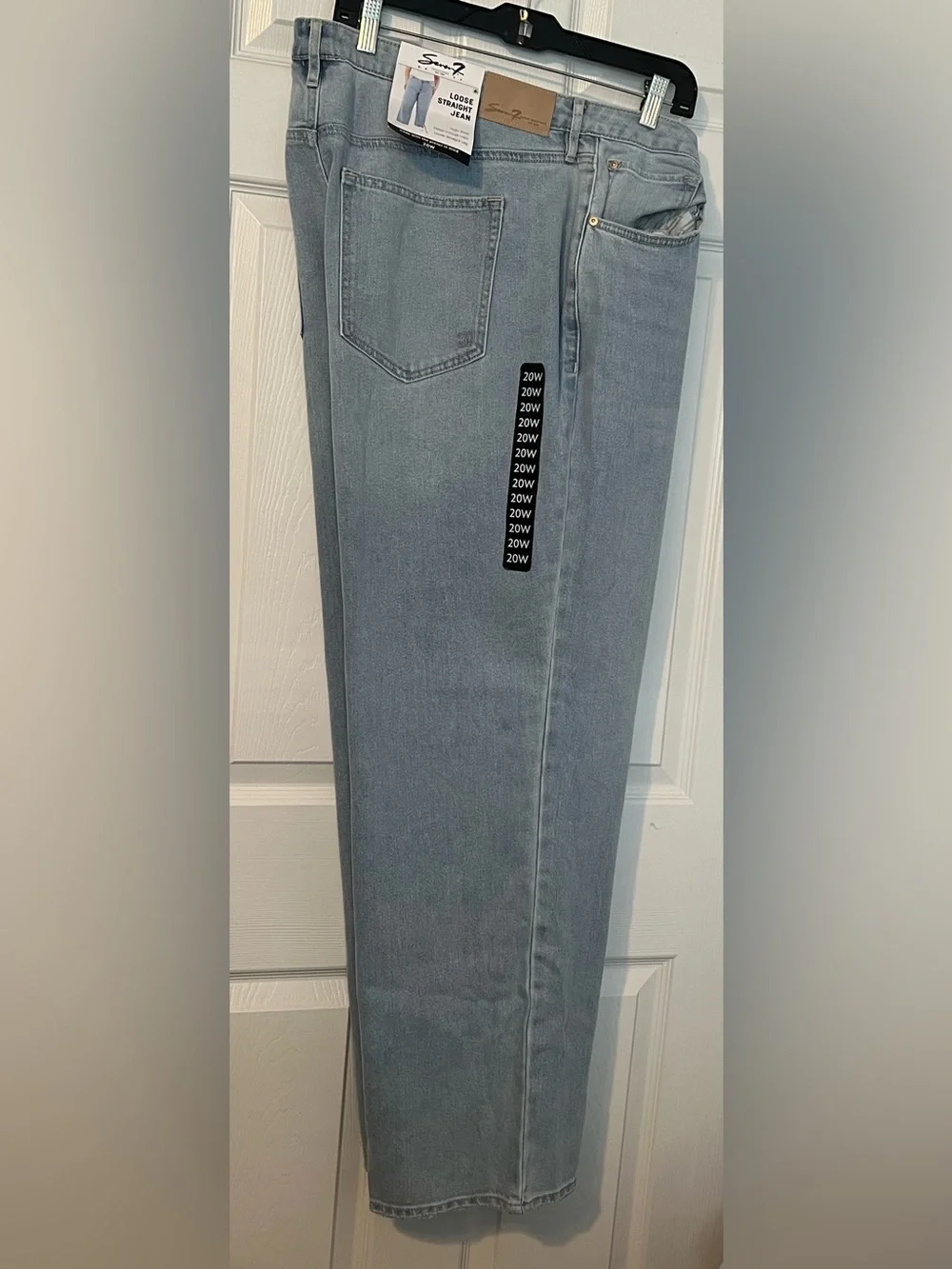 Seven7 Straight Leg Loose Fit Light Blue Women's Jeans Size 20W NWT - Picture 3 of 10